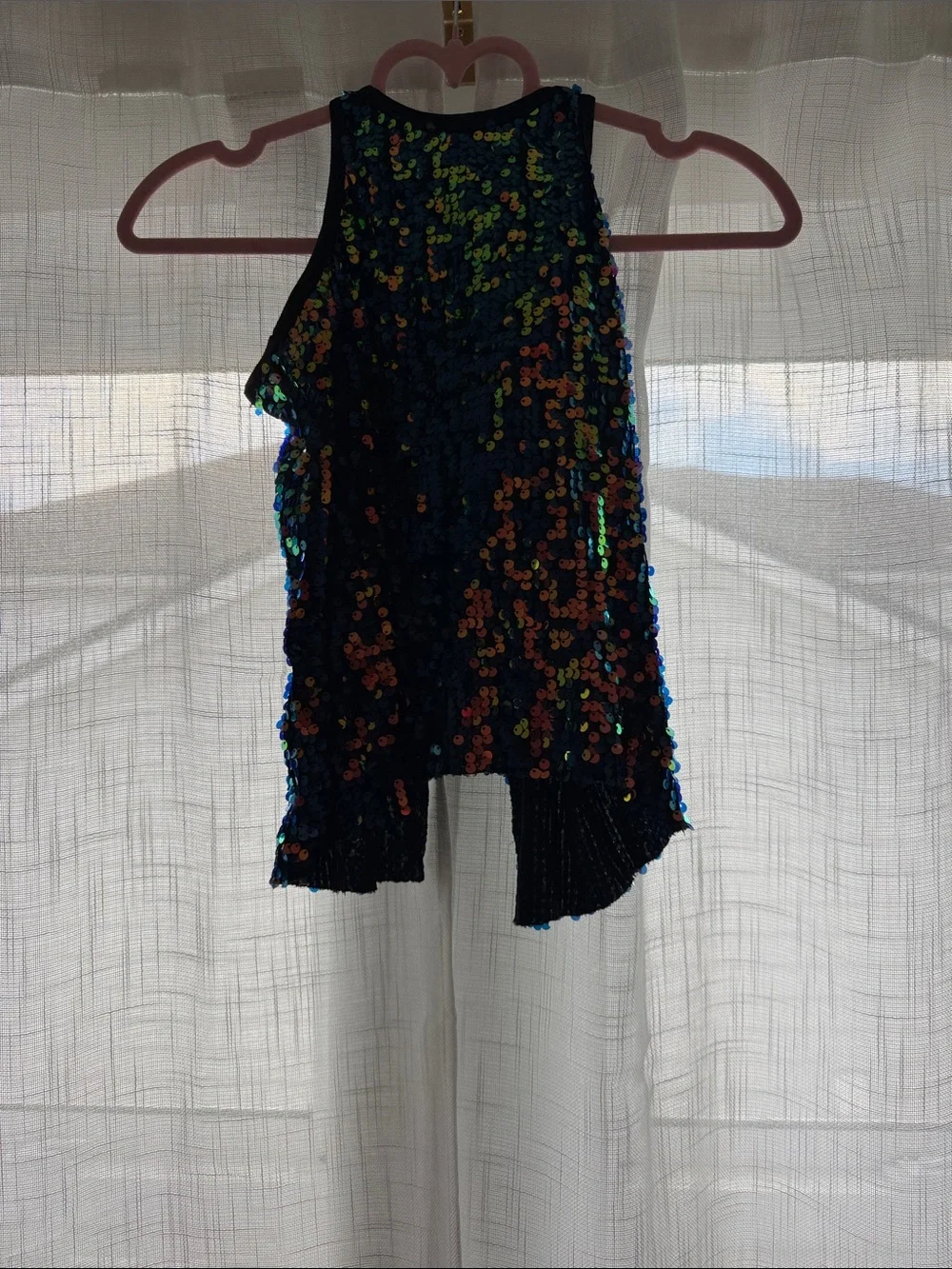 balera Black Sequin Multi-Color Kids Dance Costume Top